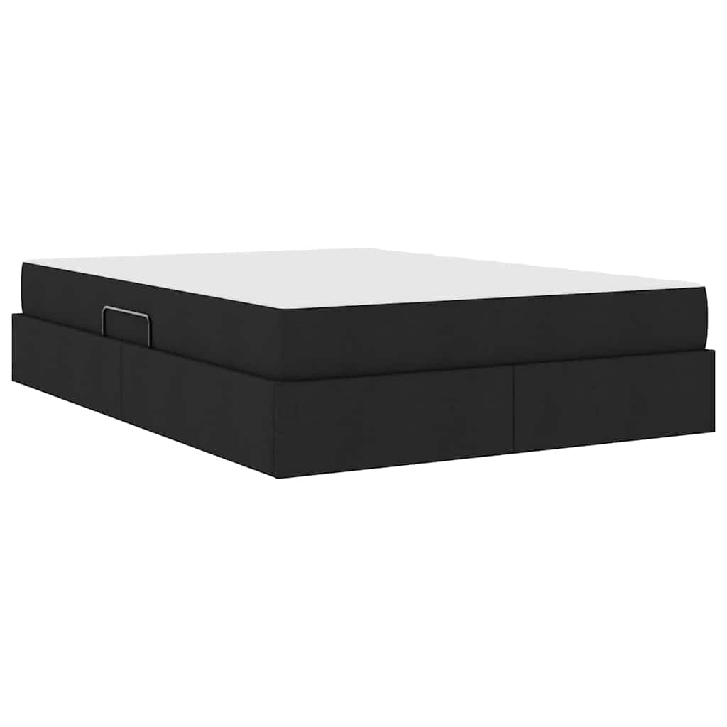 Letto con contenitore e materasso Nero 140 x 190 cm Poliestere | homemem39