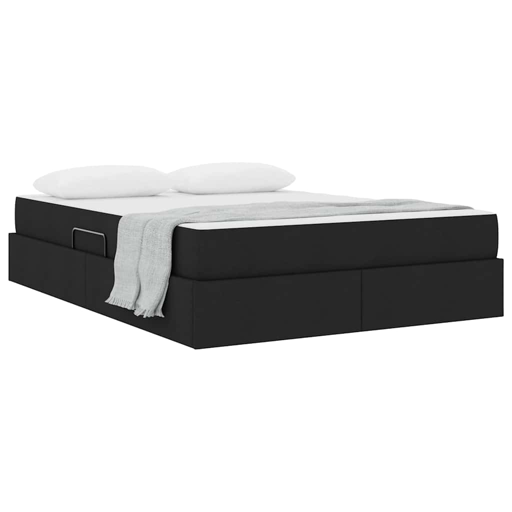 Letto con contenitore e materasso Nero 140 x 190 cm Poliestere | homemem39