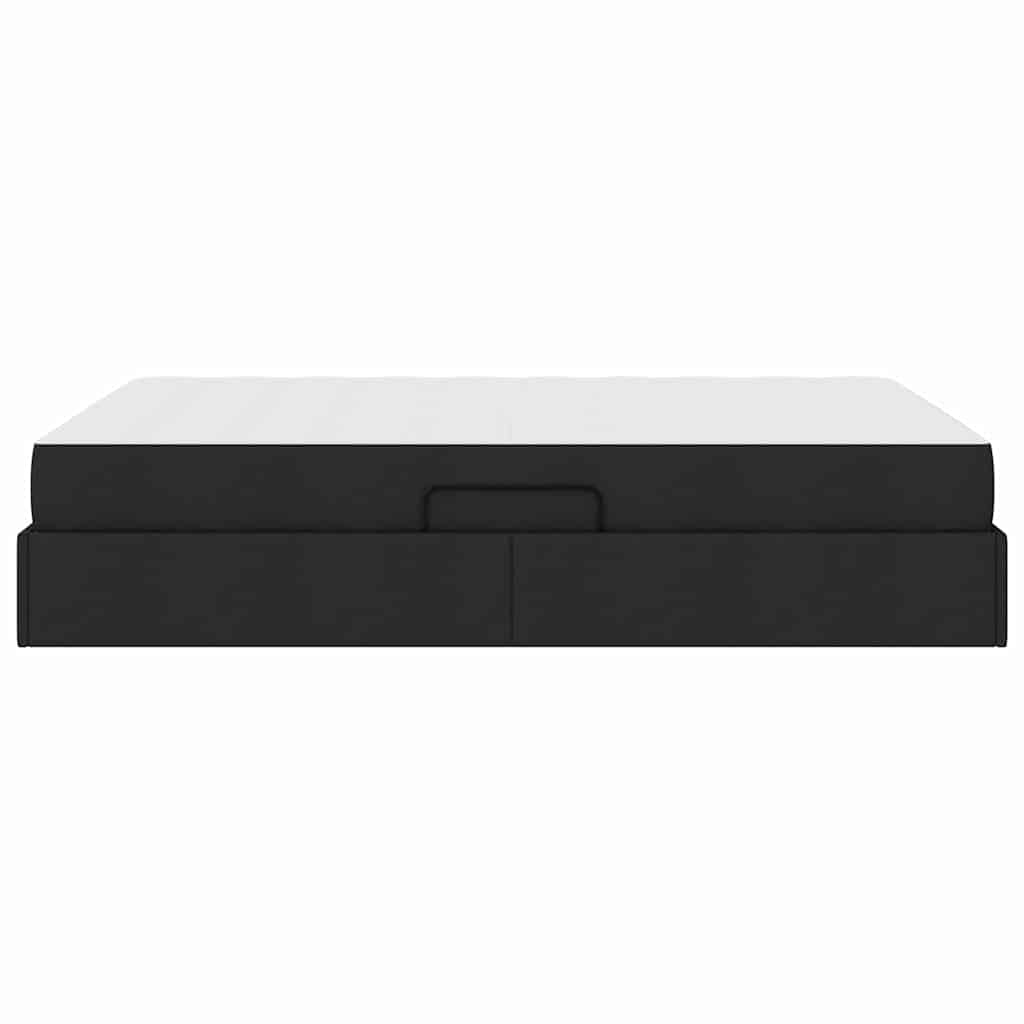 Letto con contenitore e materasso Nero 140 x 190 cm Poliestere | homemem39