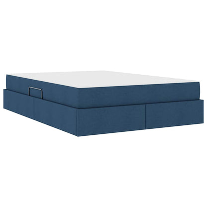 Letto con contenitore e materasso Blu 140 x 190 cm Poliestere | homemem39