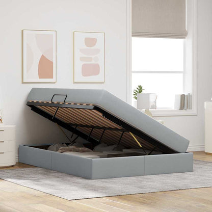 Letto con contenitore e materasso Grigio chiaro 140 x 200 cm | homemem39