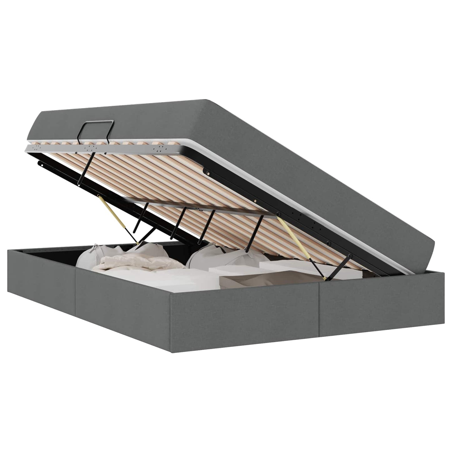 Letto con contenitore e materasso Grigio scuro 140 x 200 cm | homemem39