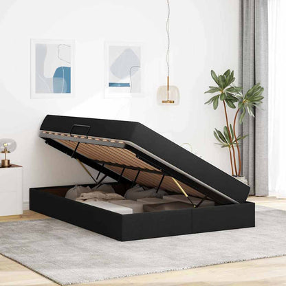 Letto con contenitore e materasso Nero 140 x 200 cm Poliestere | homemem39
