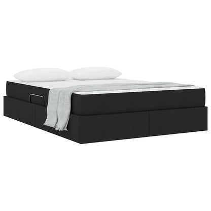 Letto con contenitore e materasso Nero 140 x 200 cm Poliestere | homemem39