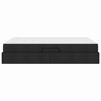 Letto con contenitore e materasso Nero 140 x 200 cm Poliestere | homemem39