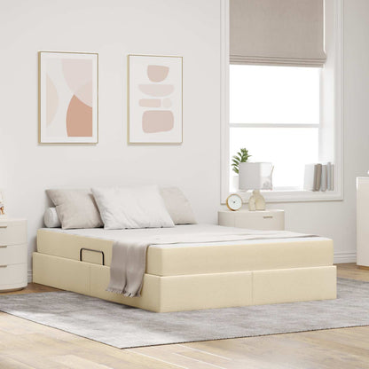 Letto con contenitore e materasso Crema 140 x 200 cm Poliestere | homemem39