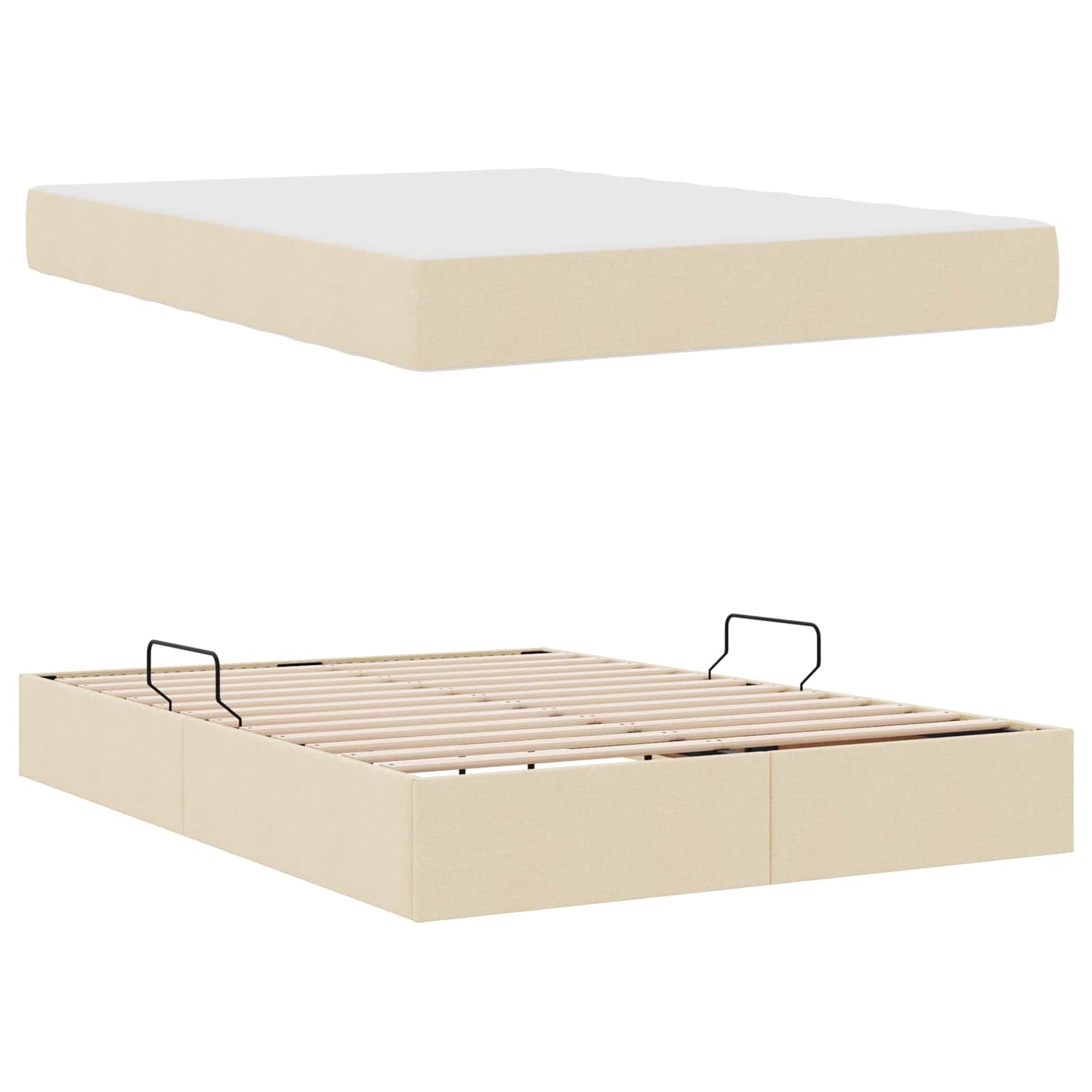 Letto con contenitore e materasso Crema 140 x 200 cm Poliestere | homemem39