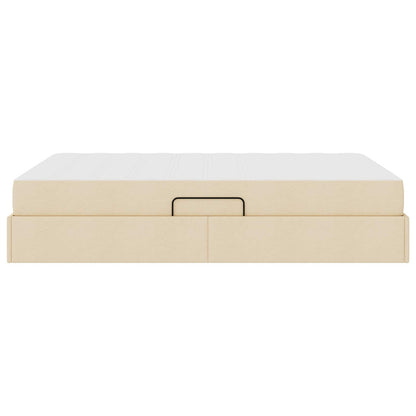 Letto con contenitore e materasso Crema 140 x 200 cm Poliestere | homemem39