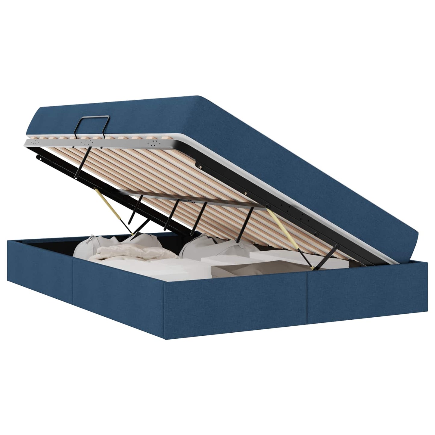 Letto con contenitore e materasso Blu 140 x 200 cm Poliestere | homemem39