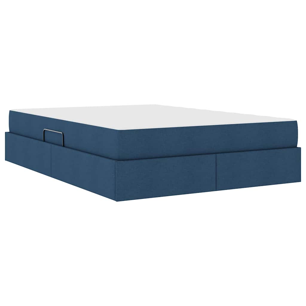Letto con contenitore e materasso Blu 140 x 200 cm Poliestere | homemem39