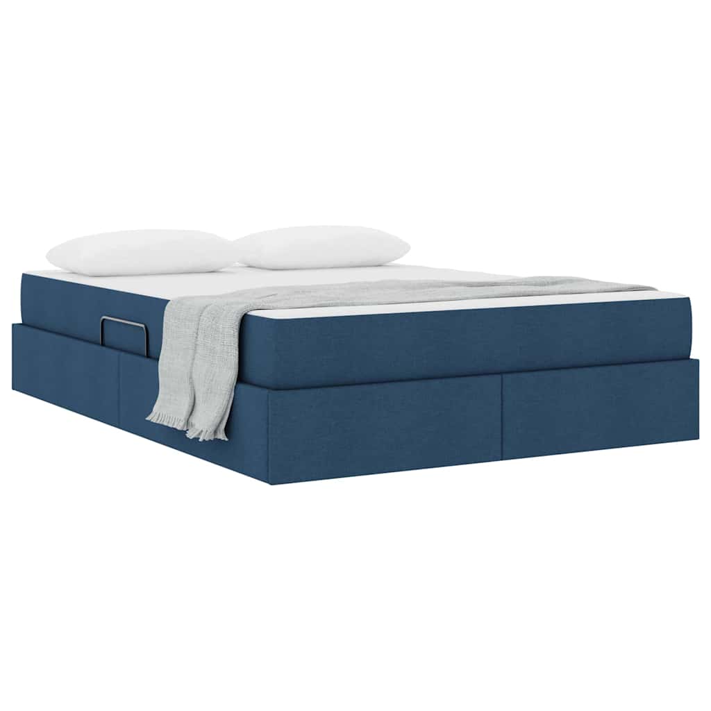 Letto con contenitore e materasso Blu 140 x 200 cm Poliestere | homemem39
