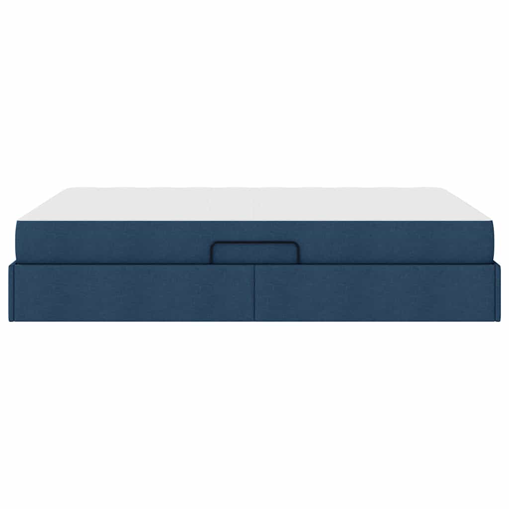 Letto con contenitore e materasso Blu 140 x 200 cm Poliestere | homemem39