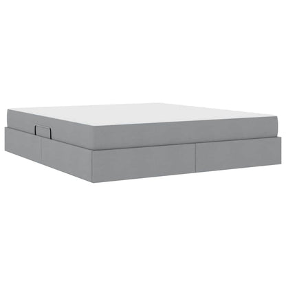 Letto con contenitore e materasso Grigio chiaro 160 x 200 cm | homemem39
