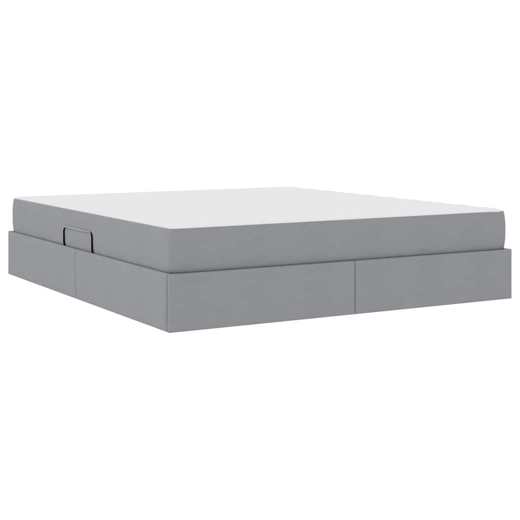 Letto con contenitore e materasso Grigio chiaro 160 x 200 cm | homemem39