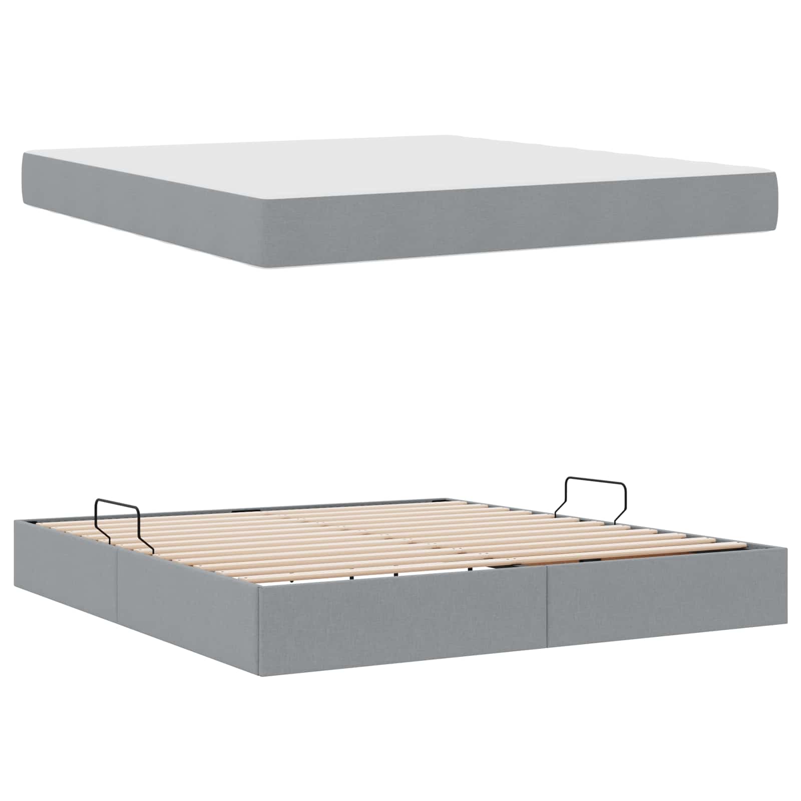 Letto con contenitore e materasso Grigio chiaro 160 x 200 cm | homemem39
