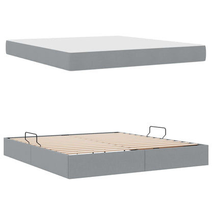 Letto con contenitore e materasso Grigio chiaro 160 x 200 cm | homemem39