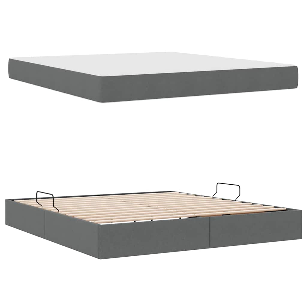 Letto con contenitore e materasso Grigio scuro 160 x 200 cm | homemem39