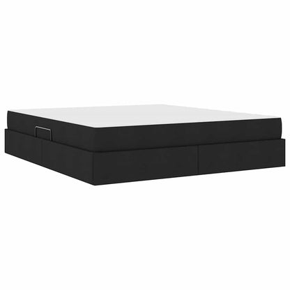 Letto con contenitore e materasso Nero 160 x 200 cm Poliestere | homemem39
