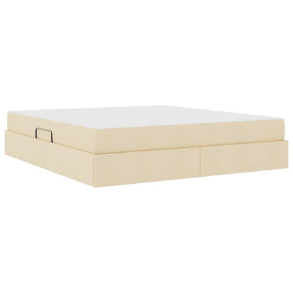 Letto con contenitore e materasso Crema 160 x 200 cm Poliestere | homemem39