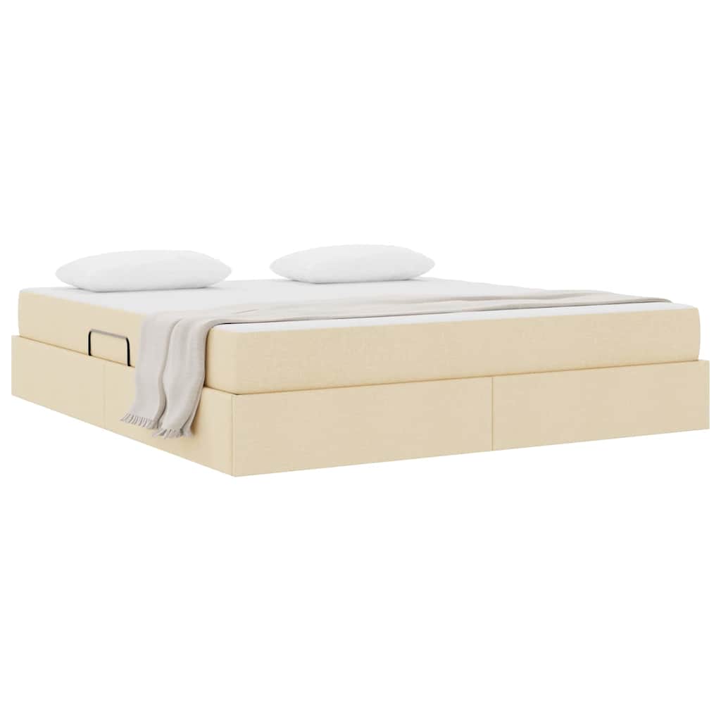 Letto con contenitore e materasso Crema 160 x 200 cm Poliestere | homemem39