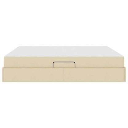 Letto con contenitore e materasso Crema 160 x 200 cm Poliestere | homemem39