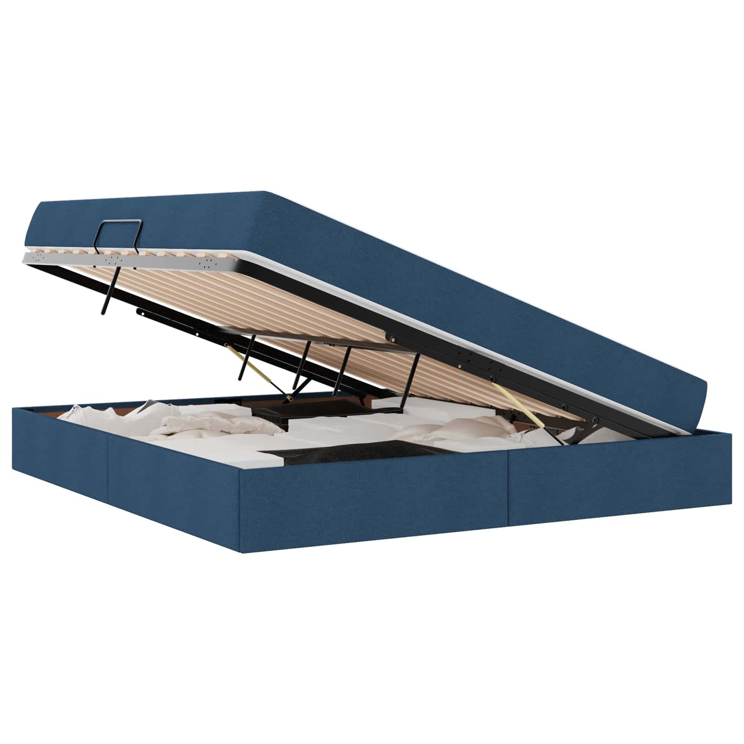 Letto con contenitore e materasso Blu 160 x 200 cm Poliestere | homemem39