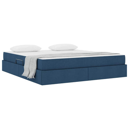 Letto con contenitore e materasso Blu 160 x 200 cm Poliestere | homemem39