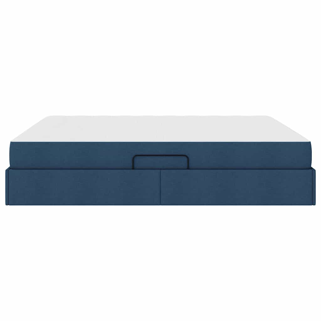 Letto con contenitore e materasso Blu 160 x 200 cm Poliestere | homemem39