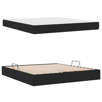 Letto con contenitore e materasso Nero 180 x 200 cm Poliestere | homemem39