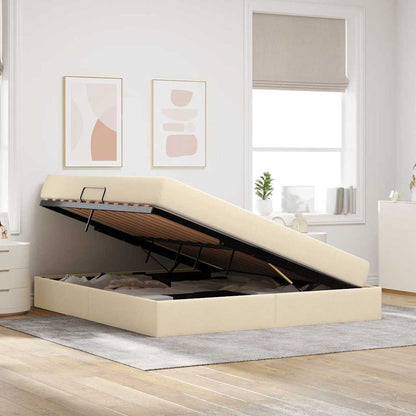 Letto con contenitore e materasso Crema 180 x 200 cm Poliestere | homemem39