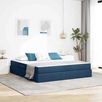 Letto con contenitore e materasso Blu 180 x 200 cm Poliestere | homemem39
