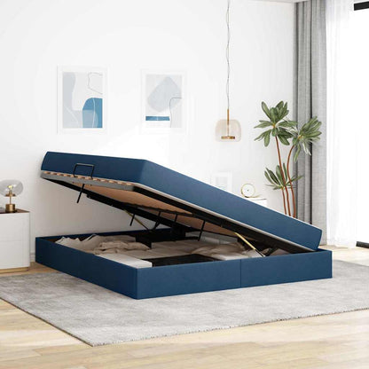 Letto con contenitore e materasso Blu 180 x 200 cm Poliestere | homemem39