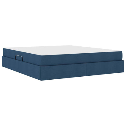 Letto con contenitore e materasso Blu 180 x 200 cm Poliestere | homemem39