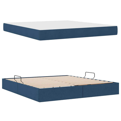 Letto con contenitore e materasso Blu 180 x 200 cm Poliestere | homemem39