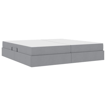 Letto con contenitore e materasso Grigio chiaro 200 x 200 cm | homemem39