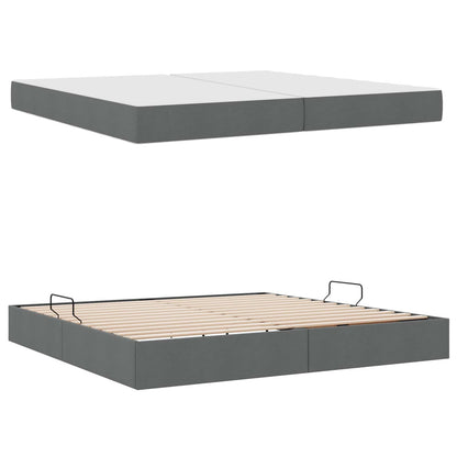 Letto con contenitore e materasso Grigio scuro 200 x 200 cm | homemem39