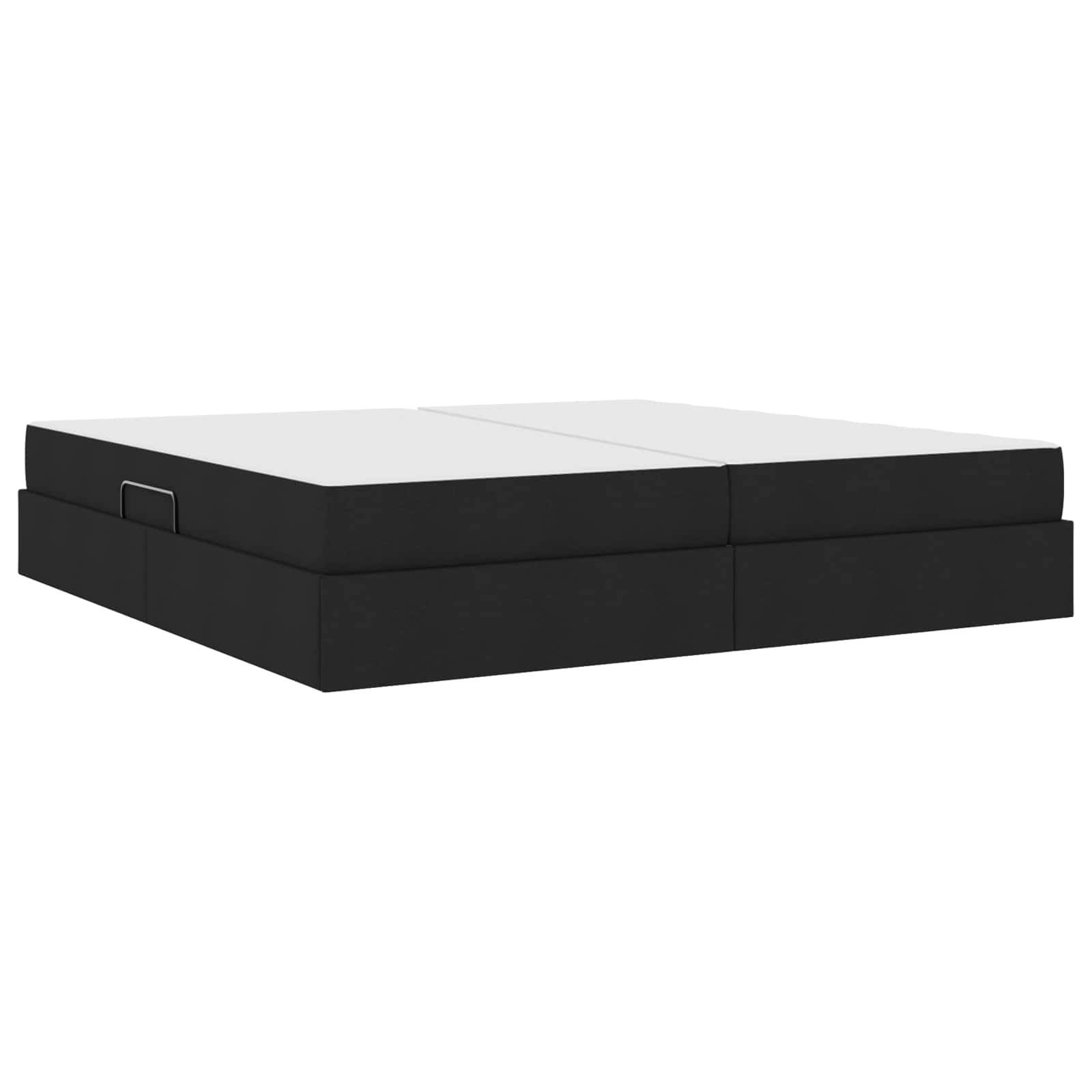 Letto con contenitore e materasso Nero 200 x 200 cm Poliestere | homemem39