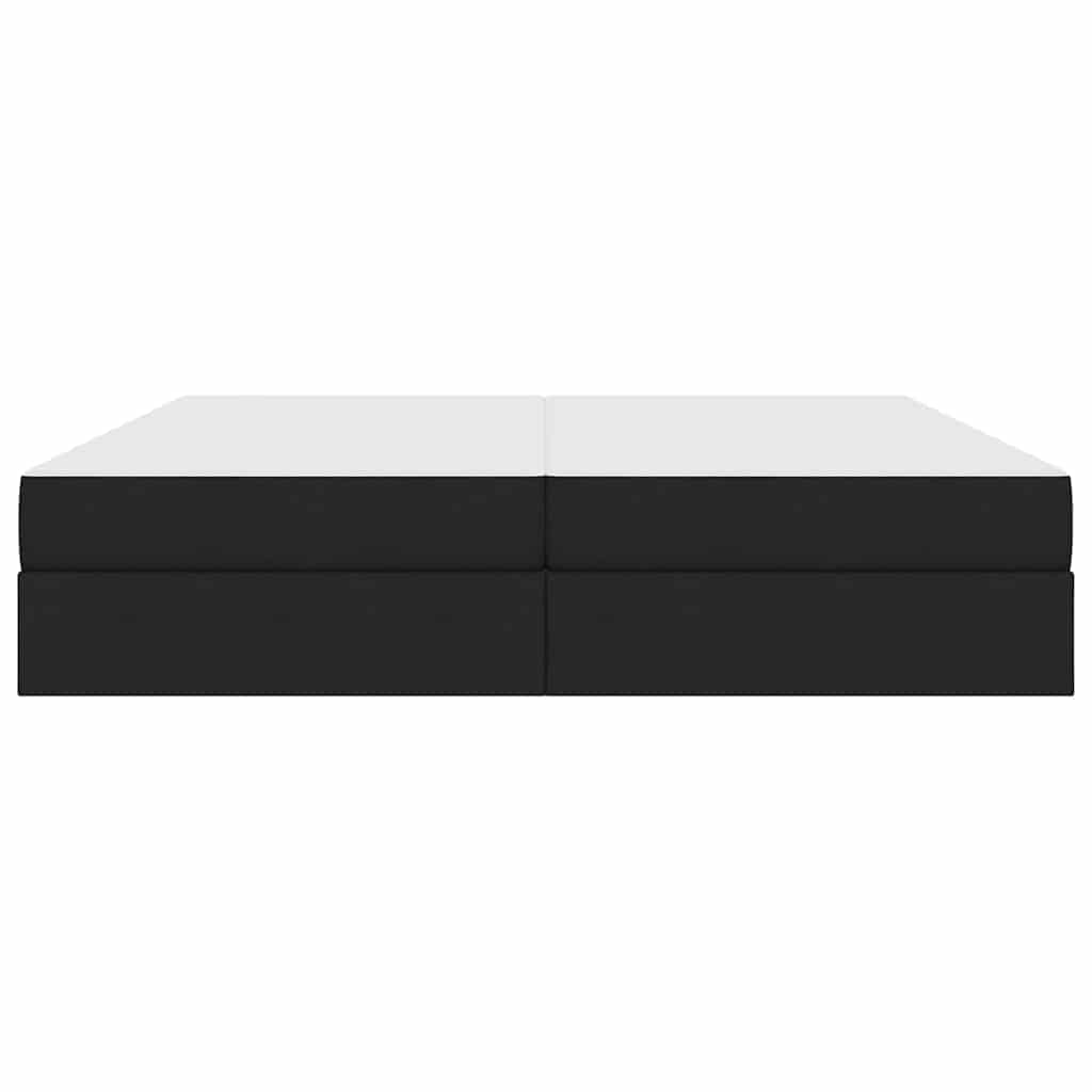 Letto con contenitore e materasso Nero 200 x 200 cm Poliestere | homemem39