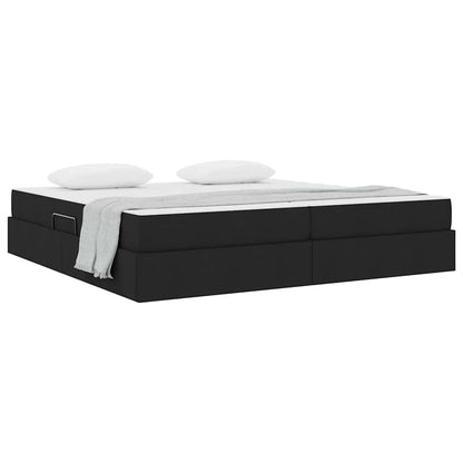 Letto con contenitore e materasso Nero 200 x 200 cm Poliestere | homemem39