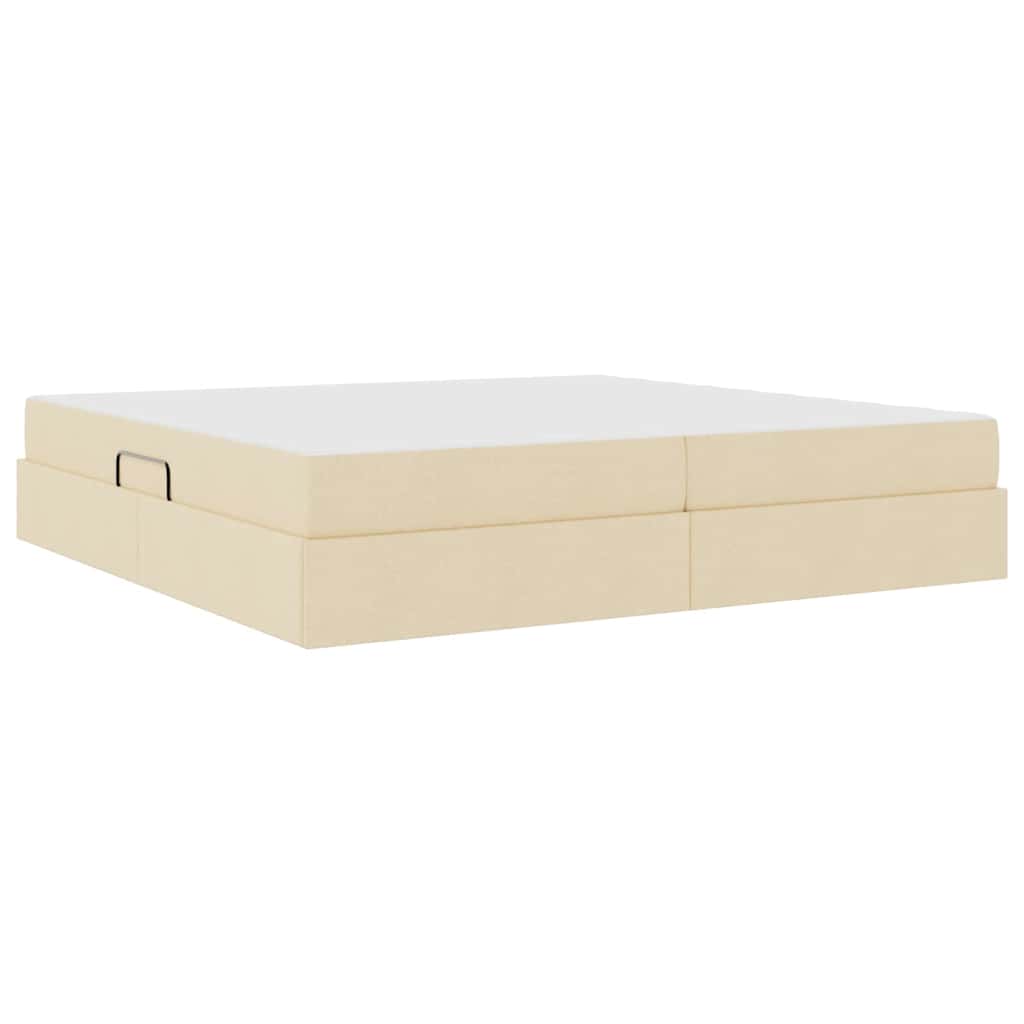 Letto con contenitore e materasso Crema 200 x 200 cm Poliestere | homemem39