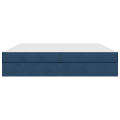 Letto con contenitore e materasso Blu 200 x 200 cm Poliestere | homemem39