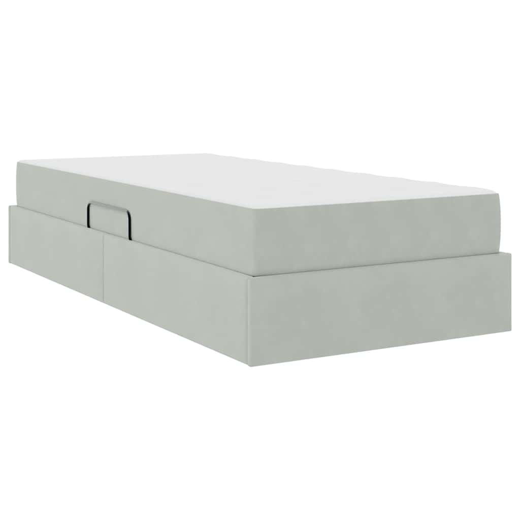 Letto con contenitore e materasso Grigio chiaro 90 x 190 cm | homemem39