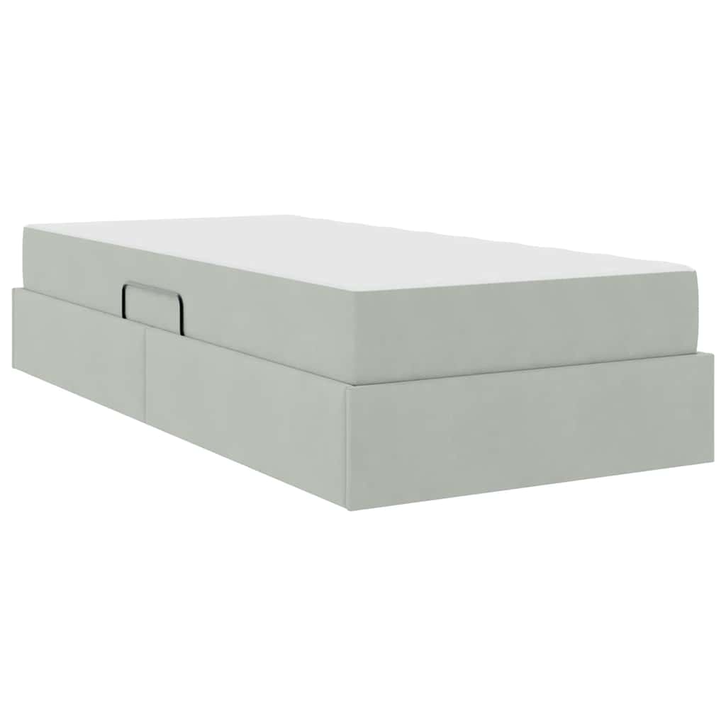 Letto con contenitore e materasso Grigio chiaro 90 x 190 cm | homemem39
