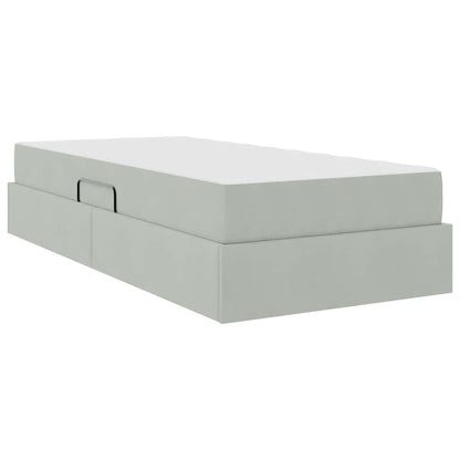 Letto con contenitore e materasso Grigio chiaro 90 x 190 cm | homemem39