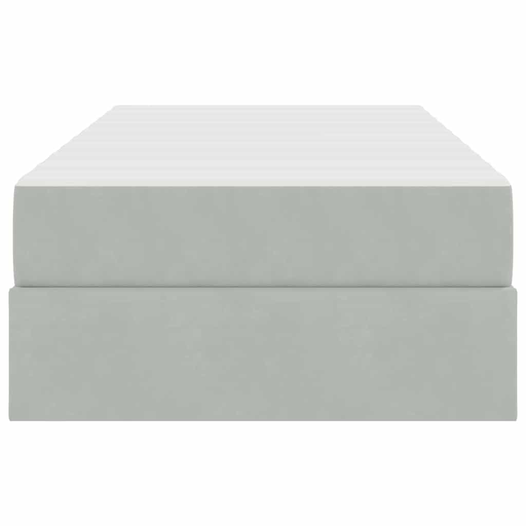 Letto con contenitore e materasso Grigio chiaro 90 x 190 cm | homemem39
