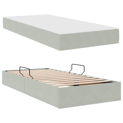 Letto con contenitore e materasso Grigio chiaro 90 x 190 cm | homemem39