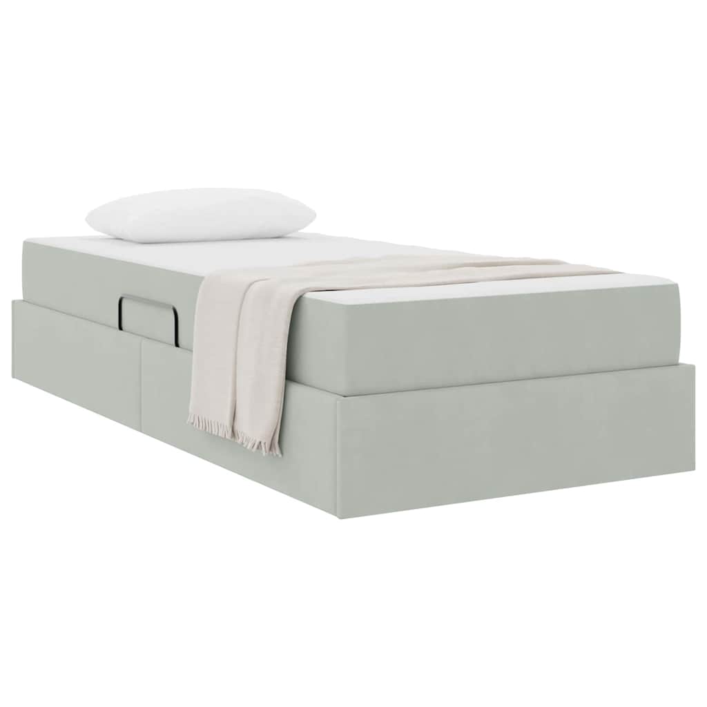 Letto con contenitore e materasso Grigio chiaro 90 x 190 cm | homemem39