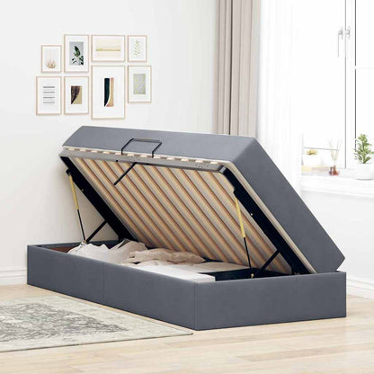 Letto con contenitore e materasso Grigio scuro 90 x 190 cm | homemem39