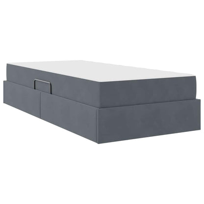 Letto con contenitore e materasso Grigio scuro 90 x 190 cm | homemem39