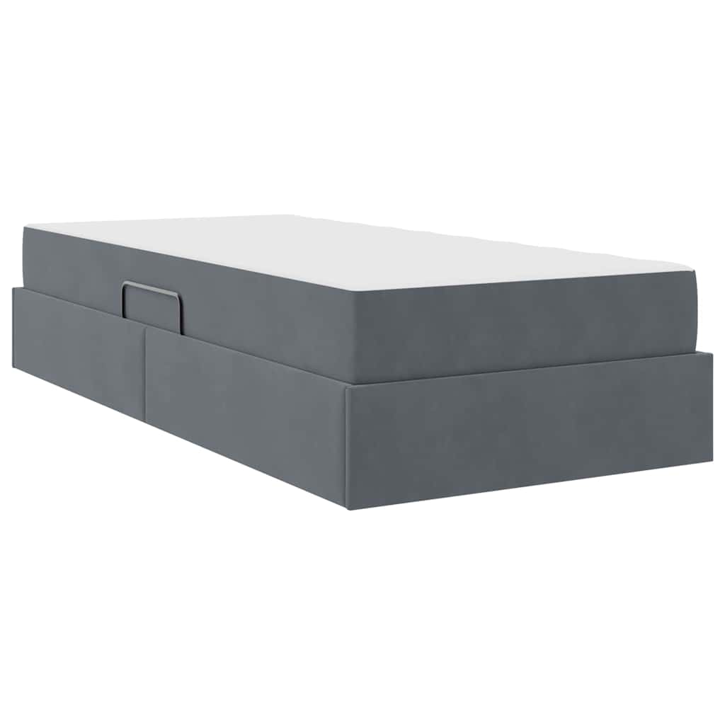 Letto con contenitore e materasso Grigio scuro 90 x 190 cm | homemem39